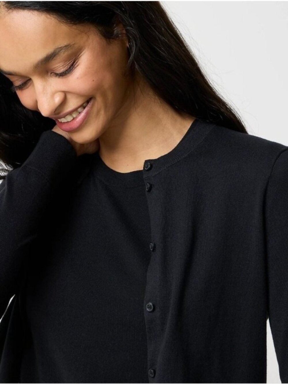 J. Crew Classic Black Button-Up Knit Cardigan New 2X Women's Preppy Careerwear - Picture 8 of 8